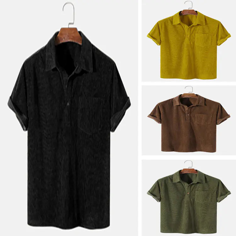 UrbanSoft – Camisa Corduroy de Manga Curta