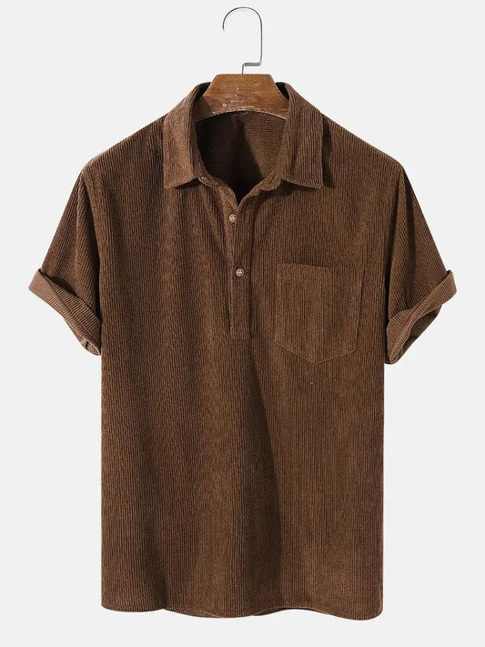 UrbanSoft – Camisa Corduroy de Manga Curta