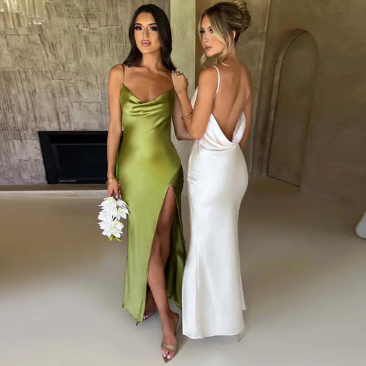 Vestido Brisa Sexy — Costas Nuas com Fenda Alta
