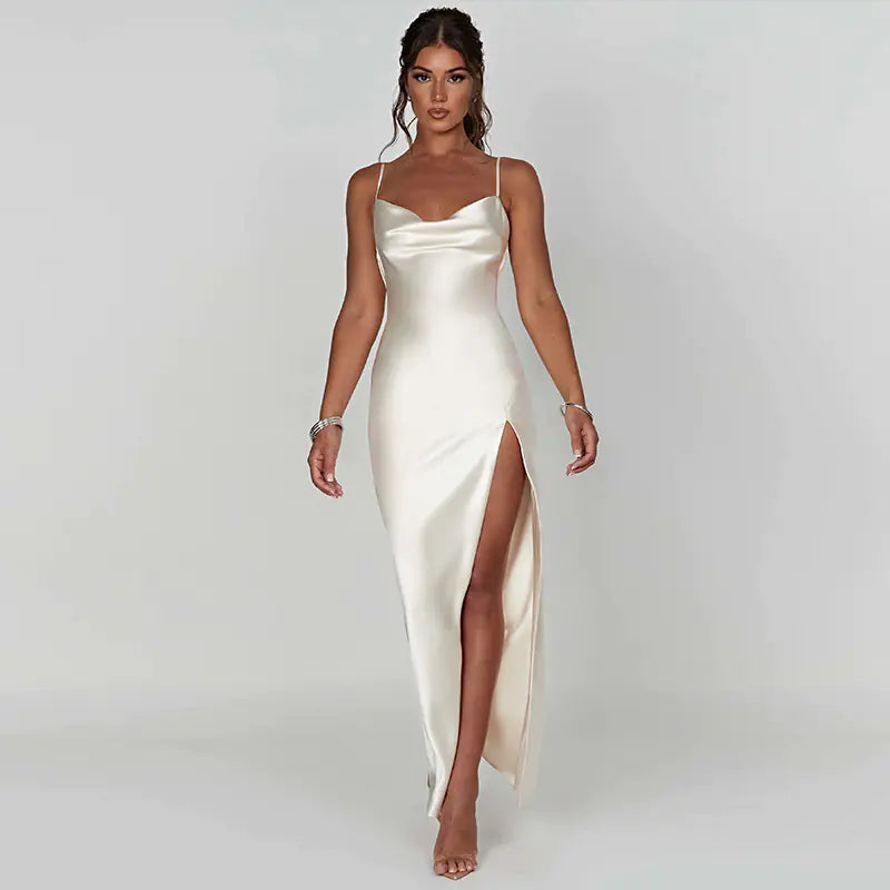 Vestido Brisa Sexy — Costas Nuas com Fenda Alta