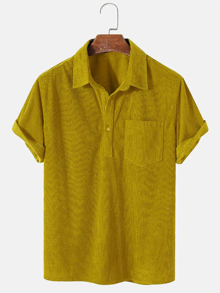UrbanSoft – Camisa Corduroy de Manga Curta