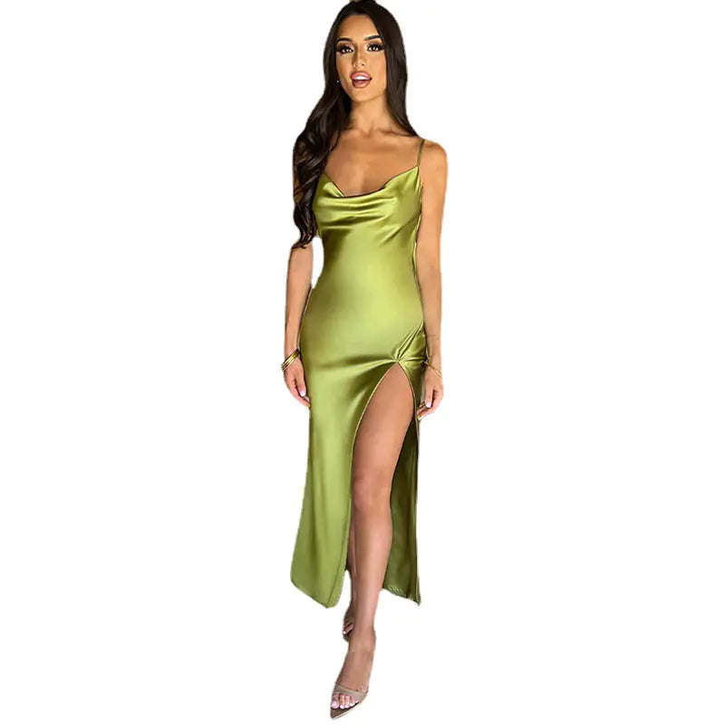 Vestido Brisa Sexy — Costas Nuas com Fenda Alta