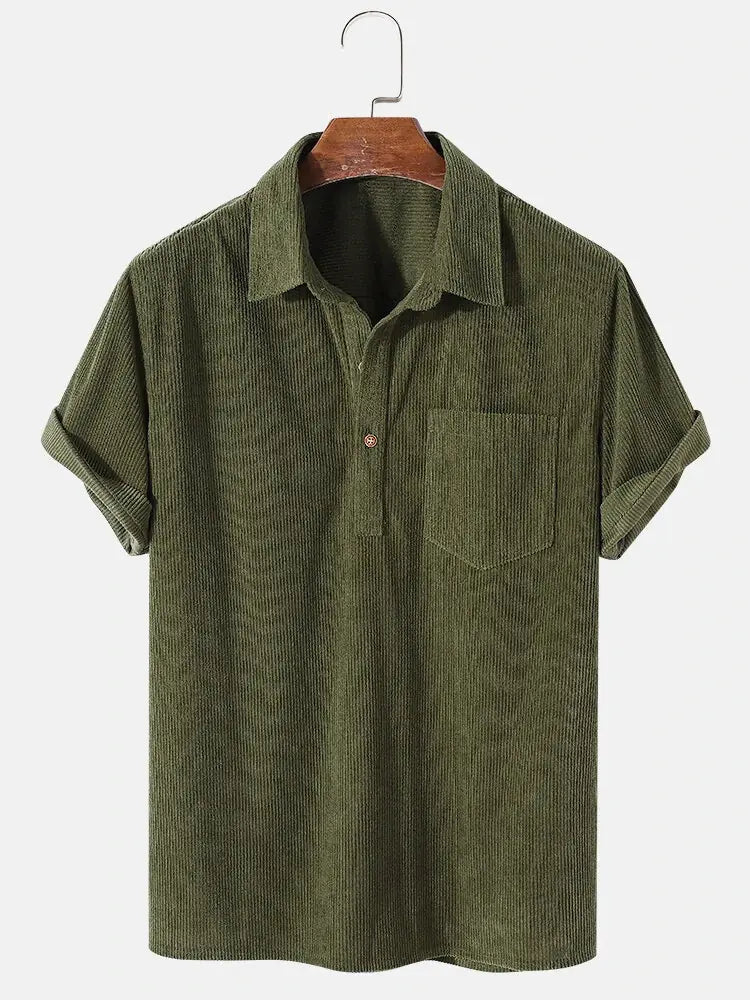 UrbanSoft – Camisa Corduroy de Manga Curta